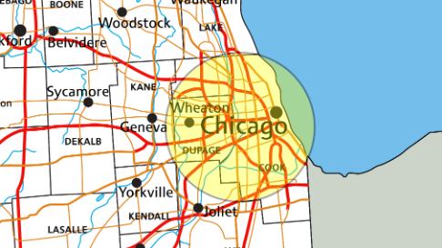 Regional map of illinois