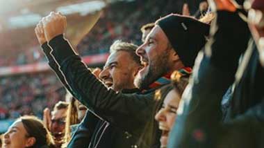 Football fans at an outdoor game