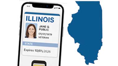Illinois Mobil ID and image of the state of Illinois