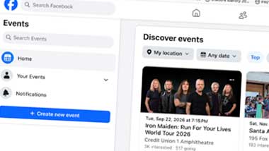 image of facebook events page