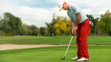 Golfer putting