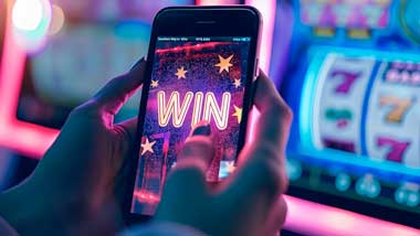 Mobile Phone User Winning a Prize via app