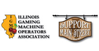 logo for Illinois gaming machine Operators Association and logo for Support Main Street Illinois